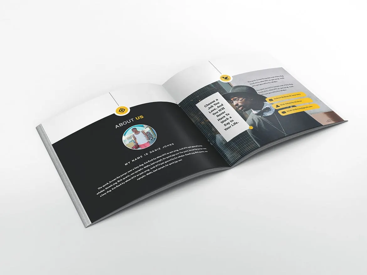 顶尖人才方形个人简历画册设计模板 Atery Resume CV Square Brochure Template插图(2)