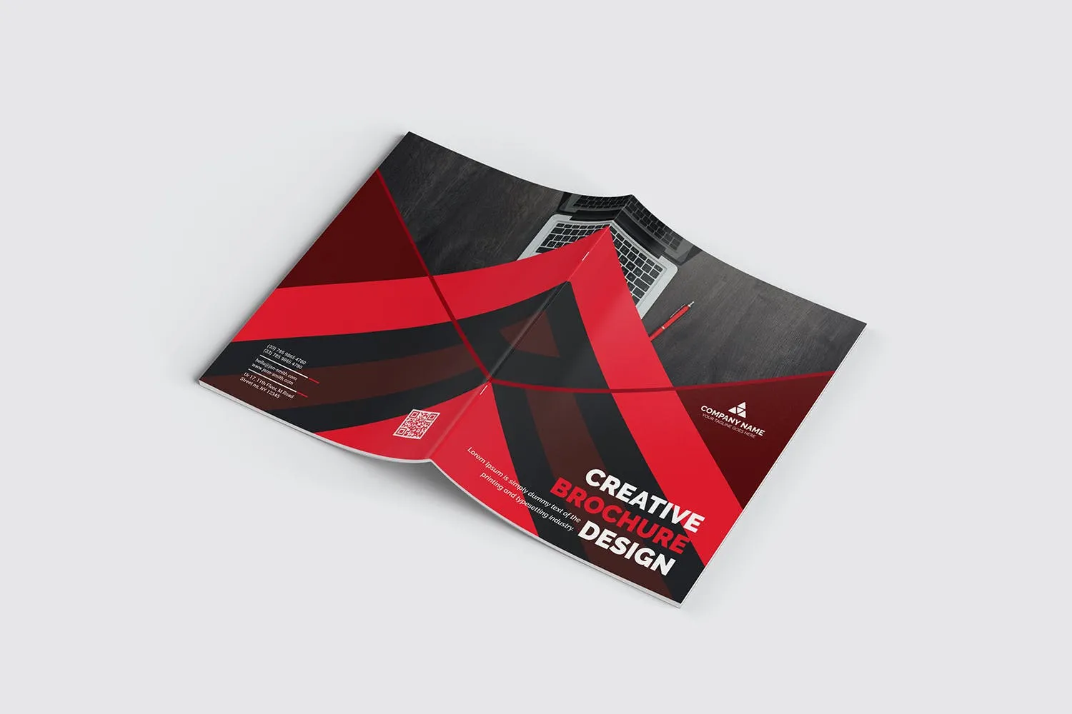 产品手册/企业简介画册设计模板 Bifold Brochure插图(1)