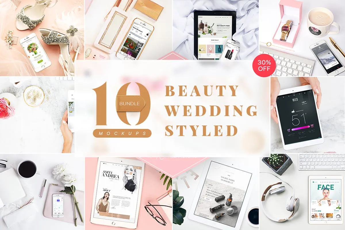 高品质时尚产品场景样机套装 Beatyamp; Styled Mockup Bundle + Bonus