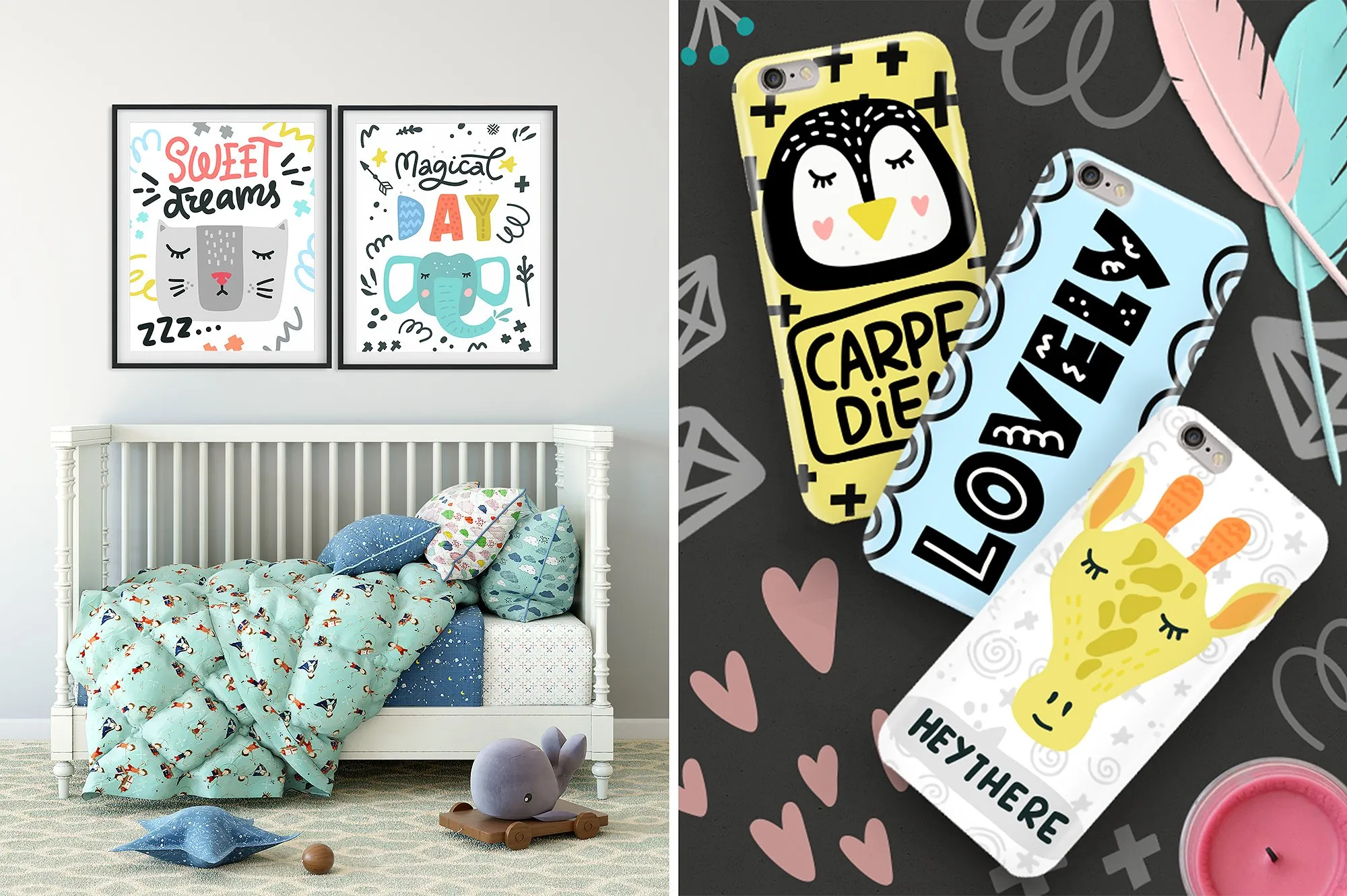 动物王国可爱手绘插画 Animal Kingdom – Nursery Art插图(4)