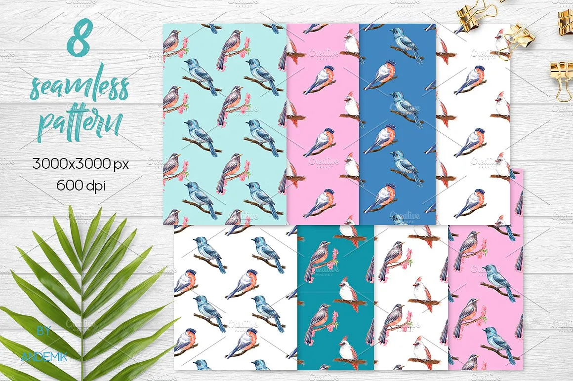 一大波手绘鸟的水彩剪贴画素材下载[png,jpg]插图(4)