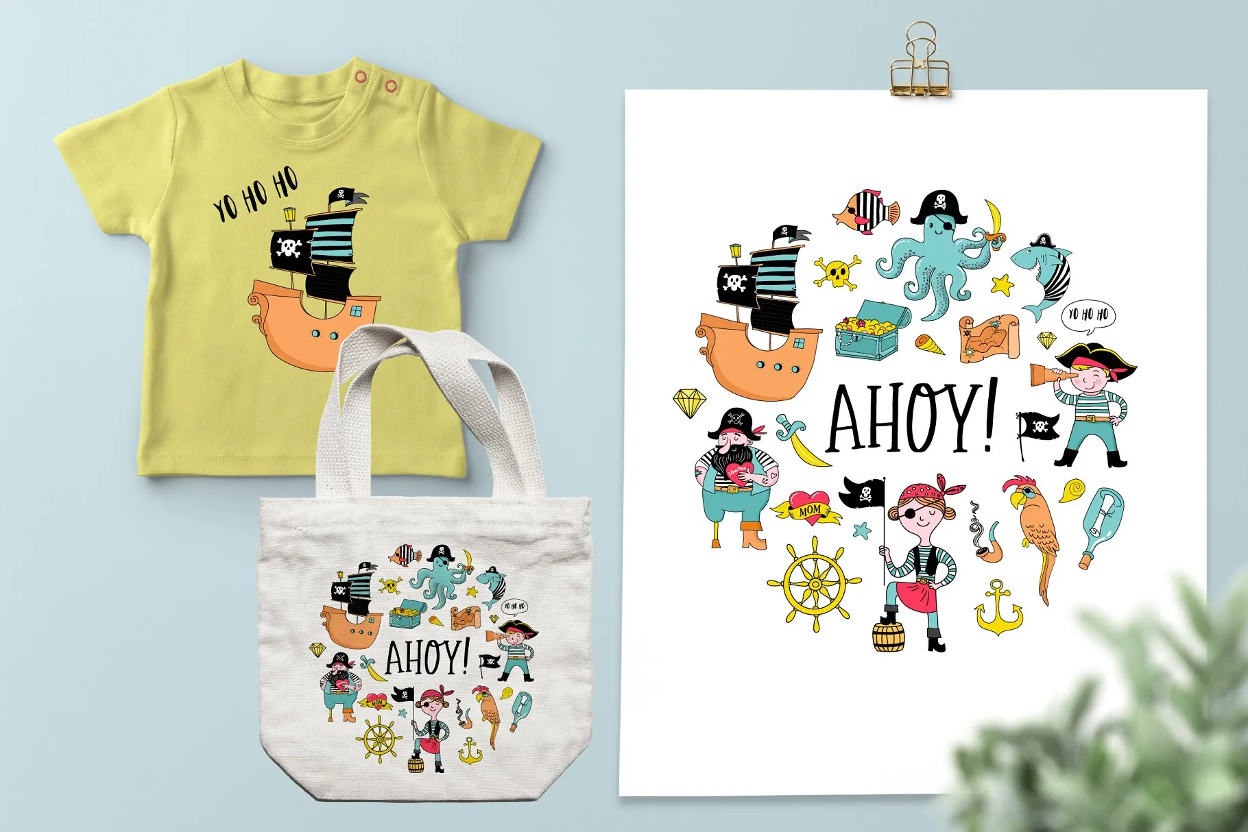 海盗船系列马克笔手绘卡通插画 Ahoy! Pirate collection插图(7)