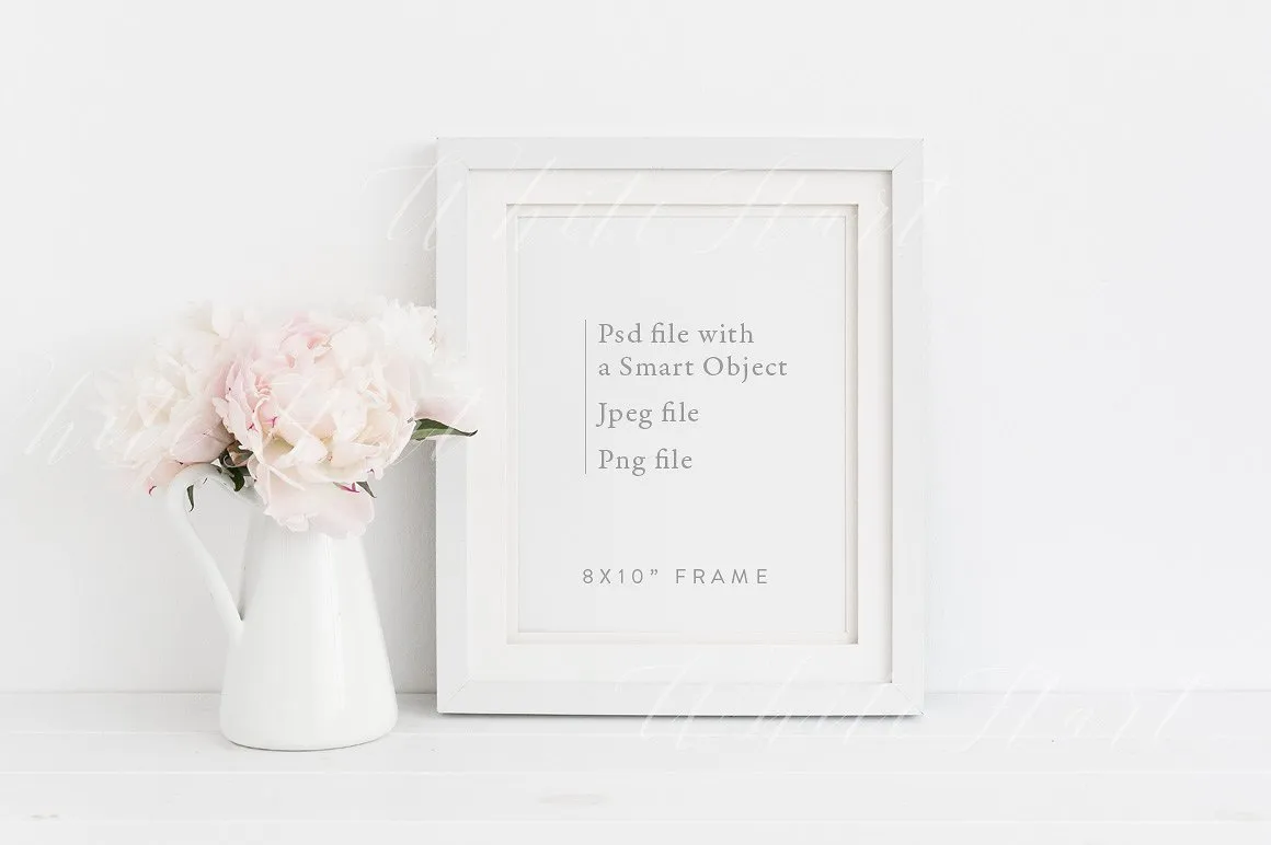 花卉立体边框画册相框样机模板 8#215;10quot; floral frame mock up