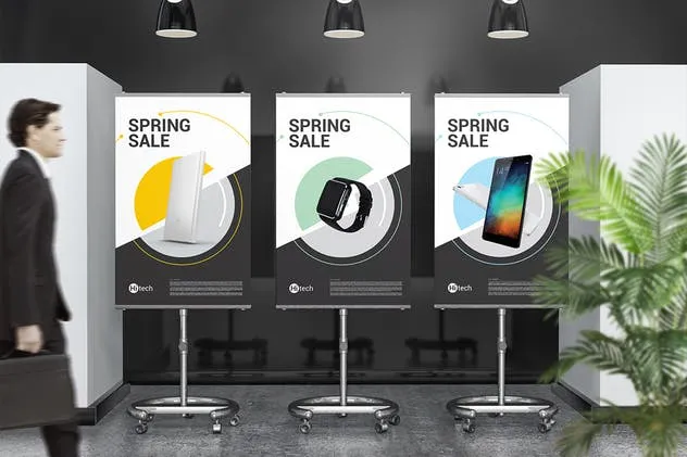 3D展厅橱窗广告海报样机 Poster Mockups插图(7)