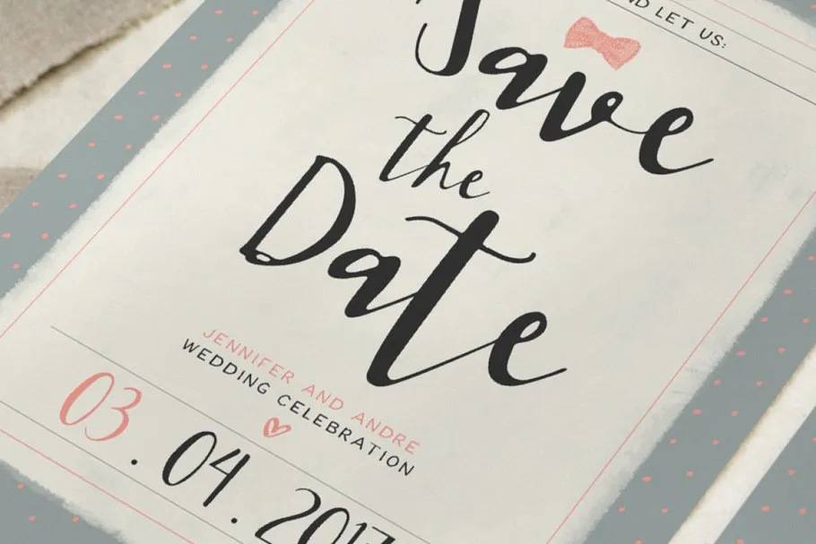 甜蜜圆点婚礼设计物料模板 Sweet Polka Dots Wedding Suite插图(5)