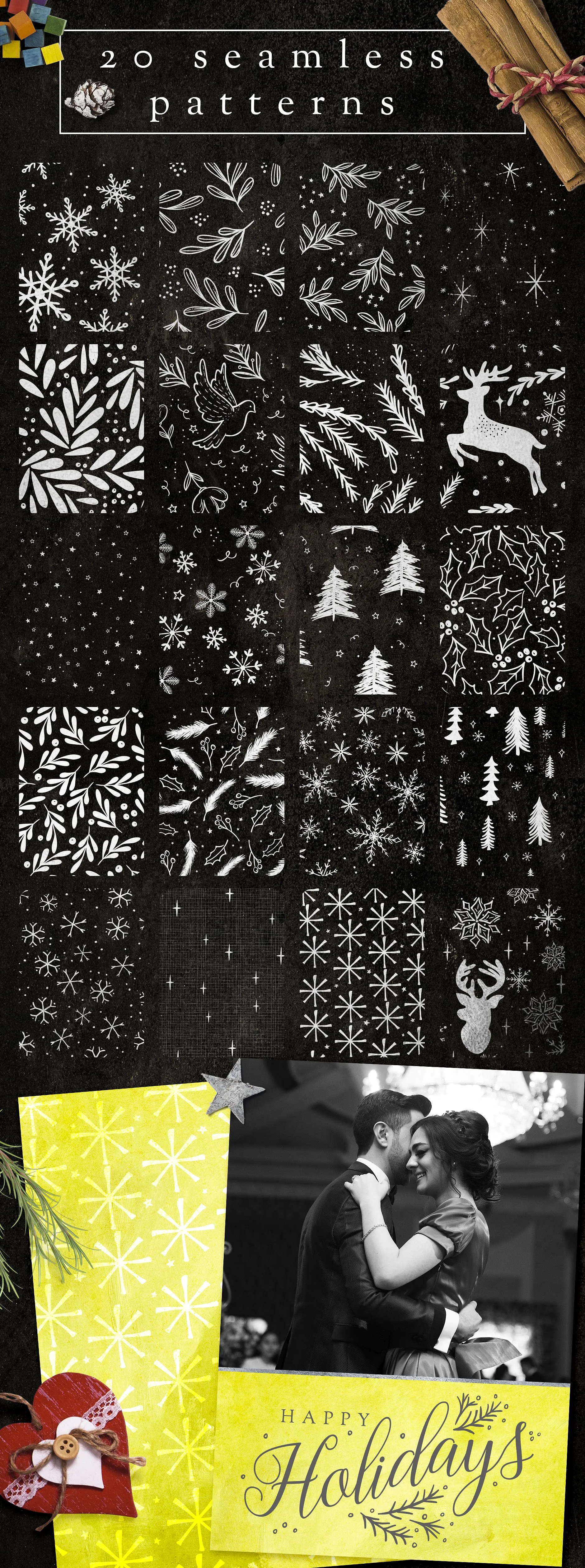 圣诞节贺卡DIY设计素材包v3 DIY Christmas Cards v3插图(6)