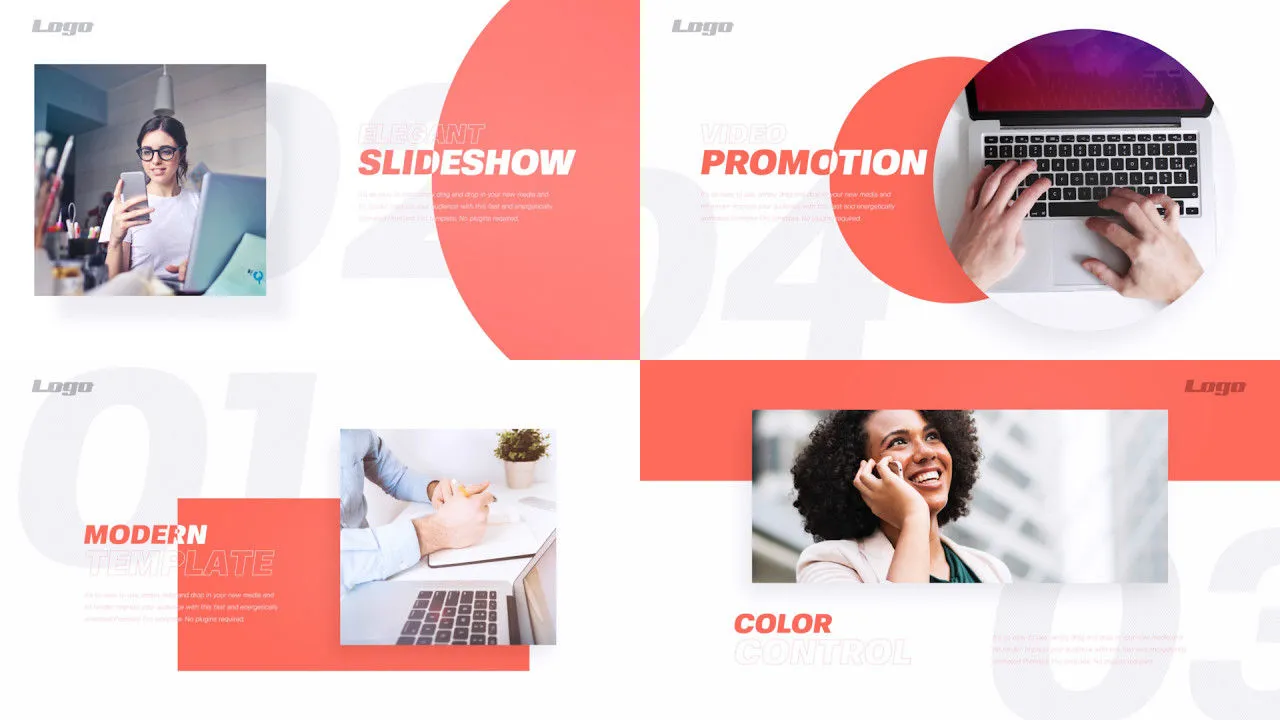 业务演示幻灯片像素设计精选AE模板