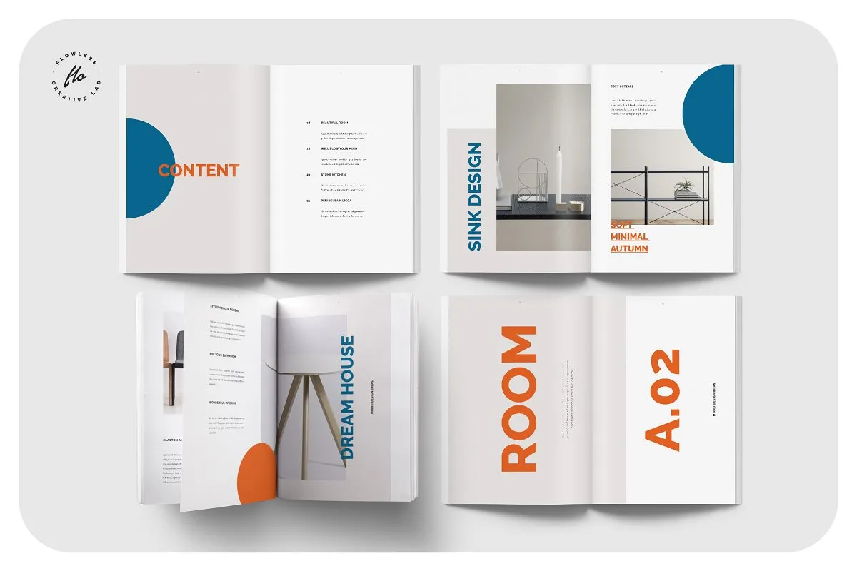 RUSTIC时尚家具生活杂志设计模板插图(1)