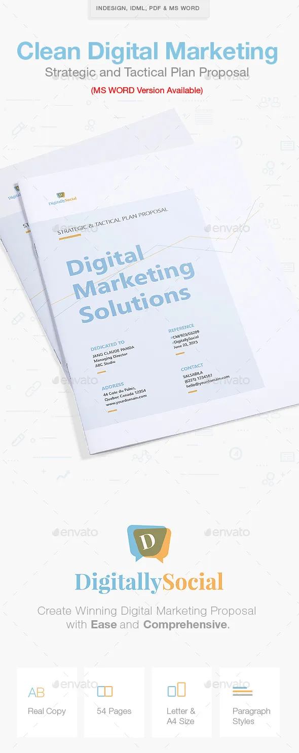 极简主义数字营销类杂志模板下载 Clean Digital Marketing Proposal[indd]插图