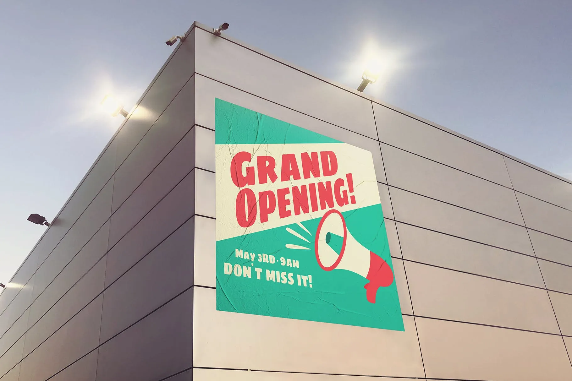 大楼外墙巨幅海报效果图样机素材库精选模板 Big Poster Mockup插图(2)