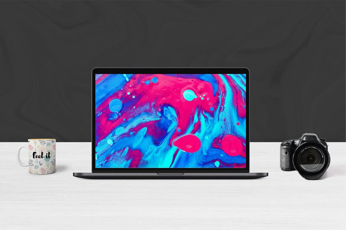 超极本电脑前视图样机模板 Laptop Mockups插图(1)