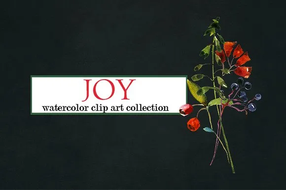 圣诞主题水彩花卉素材集 Watercolor Christmas Floral Set插图(8)