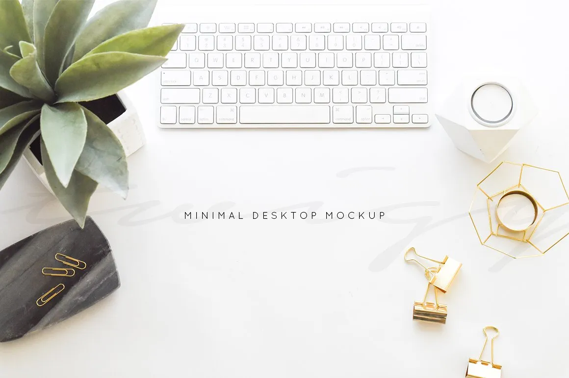简约风工作桌面场景样机 Stock Photo | Minimal Desk Mockup插图