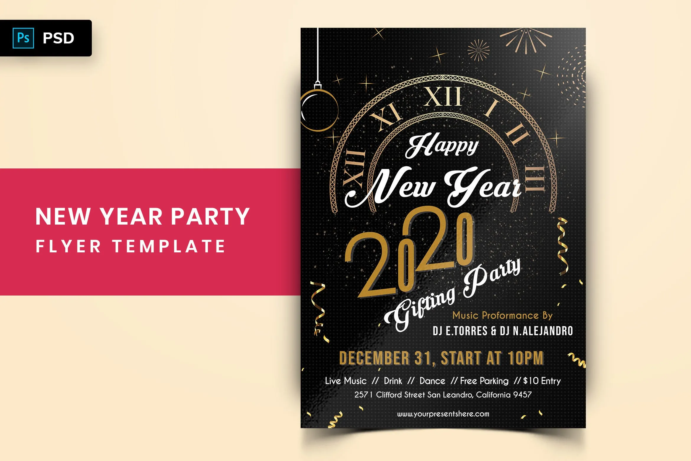 2020年新年倒计时主题活动海报传单素材库精选PSD模板 New Year Party Flyer-03插图