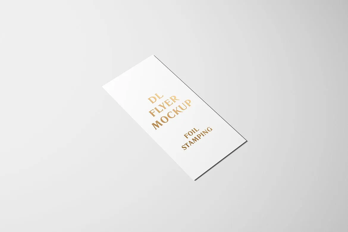 高端逼真质感得DL传单名片铝箔冲压特殊工艺VI样机展示模型mockups插图(2)