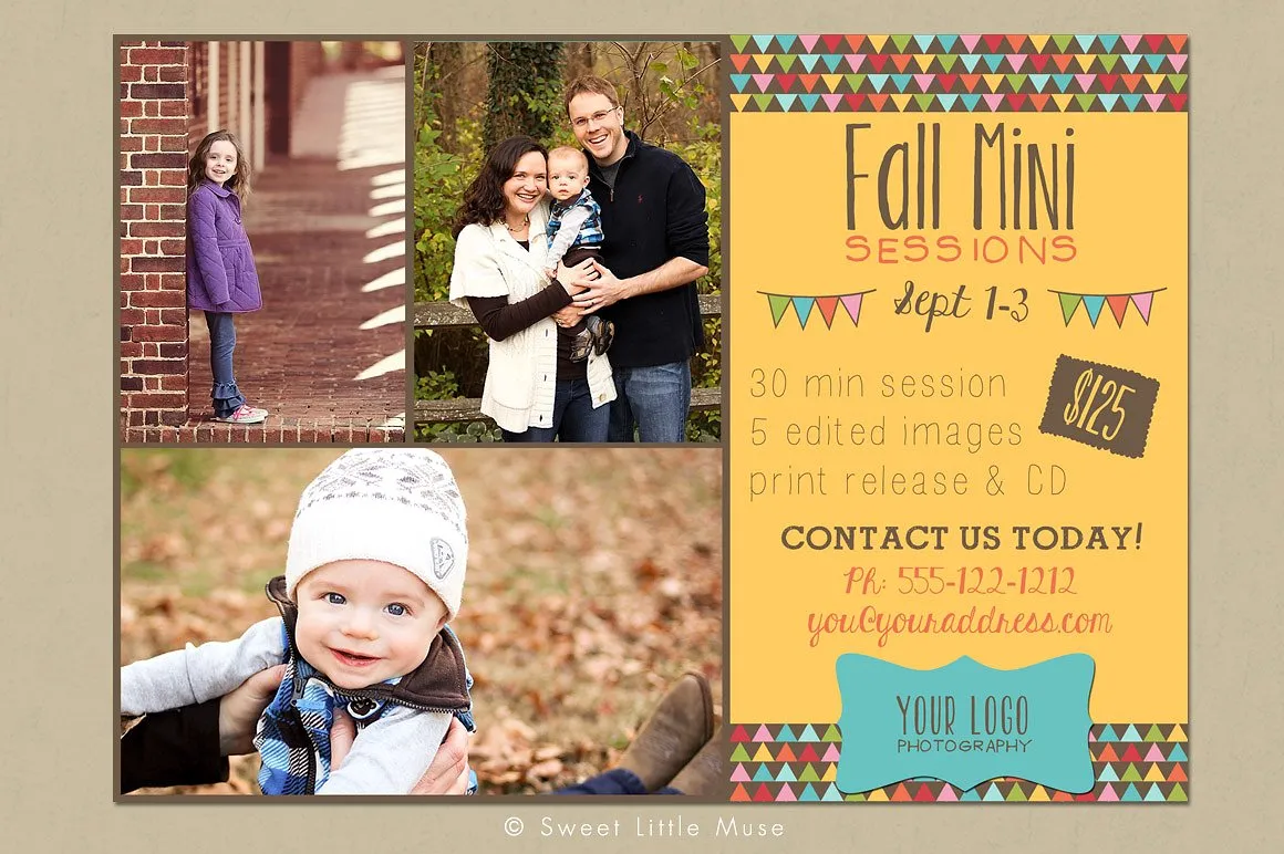 秋天迷你聚会邀请函模板 Fall Mini Session Template