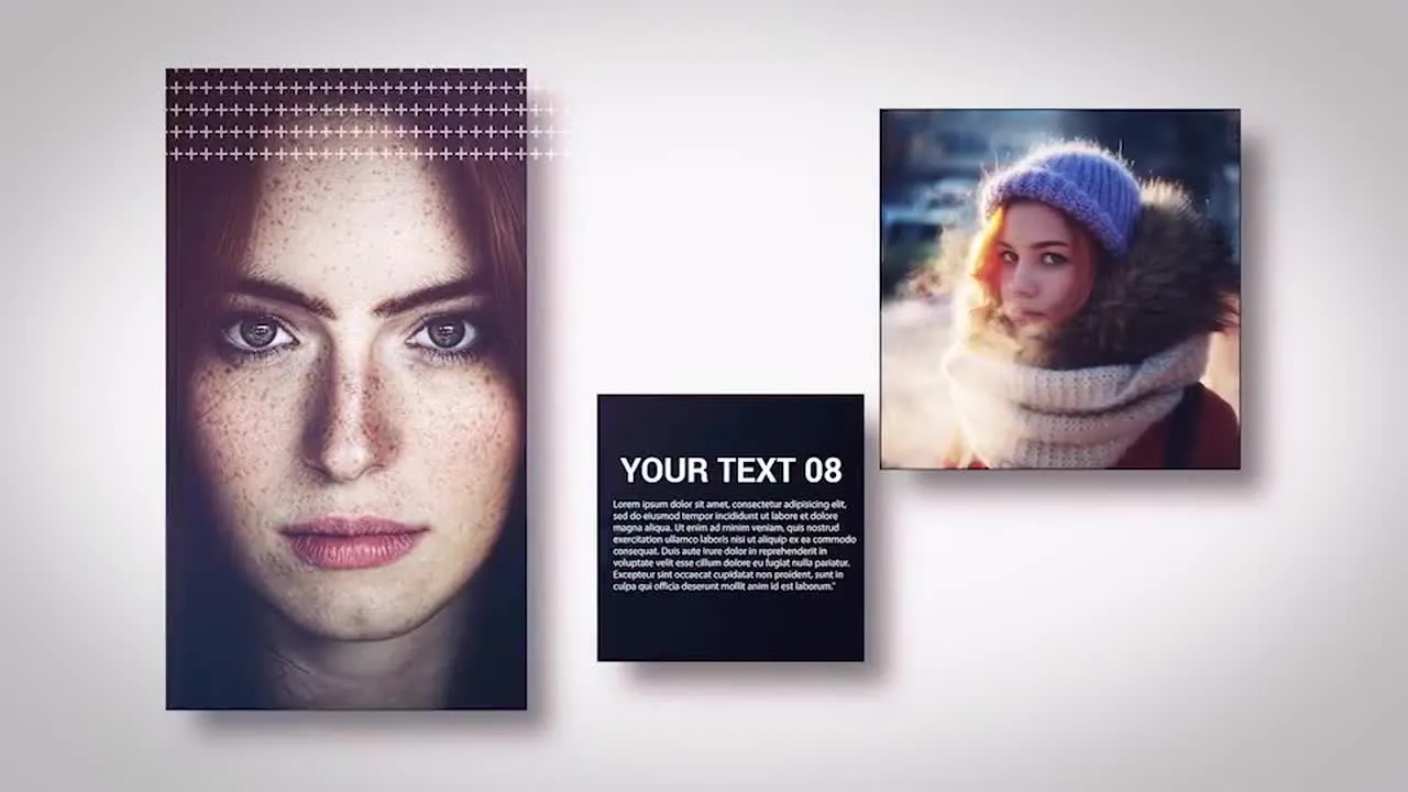 面具幻灯片动态文本动画介绍像素设计精选AE模板