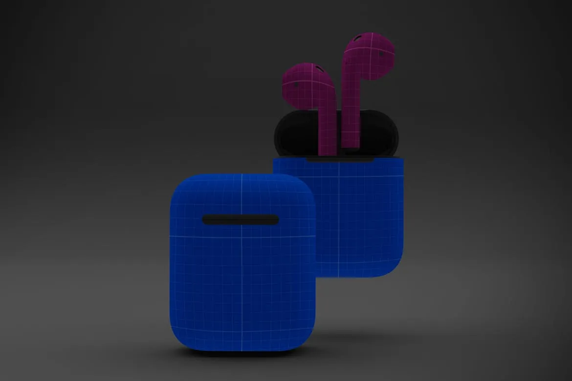 暗色背景AirPods无线耳机外观设计素材库精选样机v2 Dark AirPods Mockup V.2插图(8)