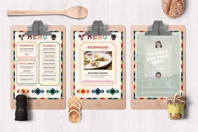 墨西哥风味餐馆菜单设计PSD模板 Mexican Style Food Menu Template插图(4)