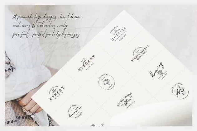 女性品牌VI视觉设计素材包[Logo模板/图标/水彩元素] So Female Branding Kit + Icons & Watercolours插图(1)