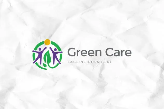 绿色护理主题创意Logo模板下载 Green Care Logo Template插图(1)