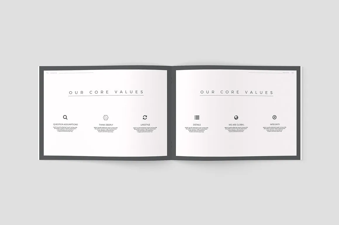 创意极简的黑白色调杂志手册模板下载[indd]插图(7)