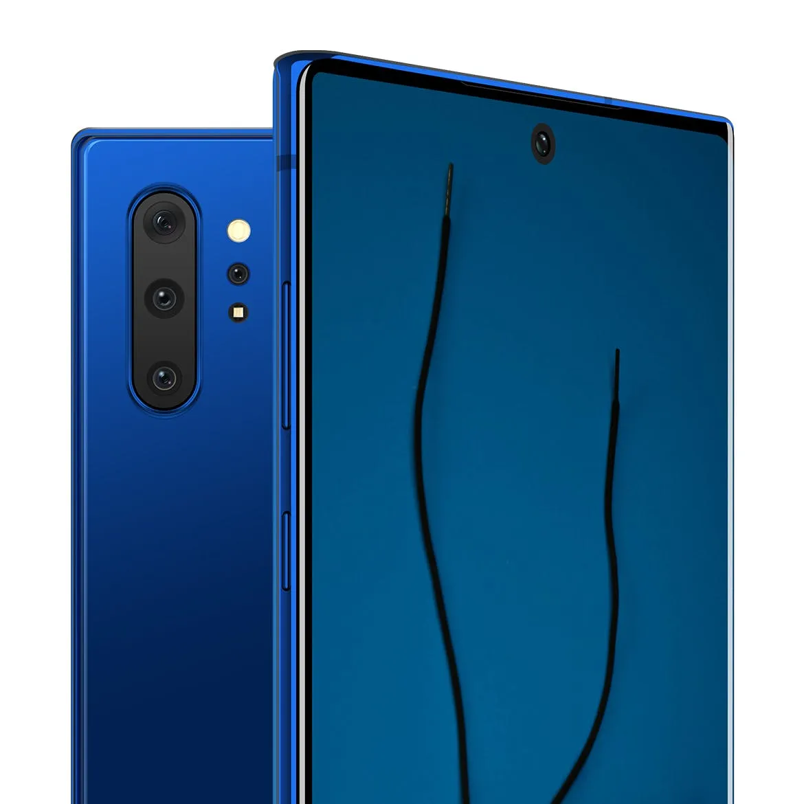 三星智能手机Note 10前视图和后视图样机PSD模板 Note 10 Front and Back Layered PSD MockUps插图(2)