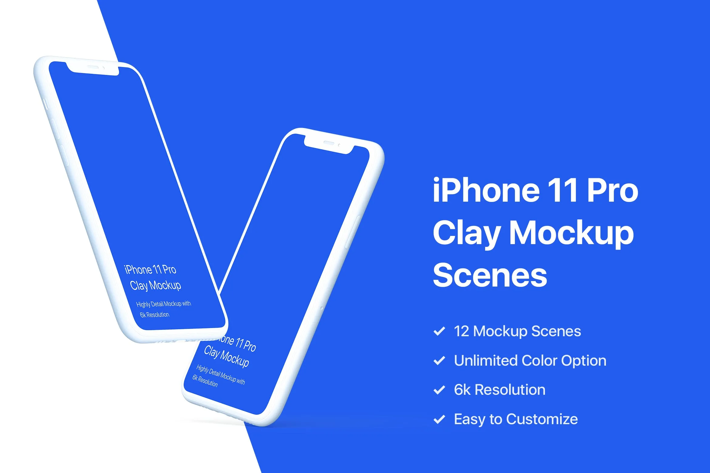 黏土陶瓷风格iPhone 11 Pro手机像素设计精选样机模板 iPhone 11 Pro Mockup#8211; Clay Mockup Pack