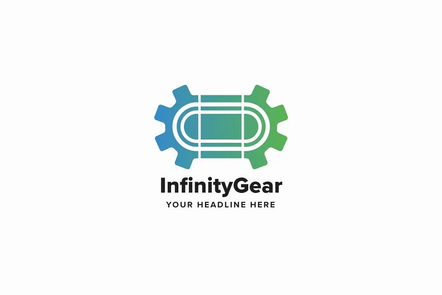 无限齿轮Logo标志模板 Infinity Gear Logo Template