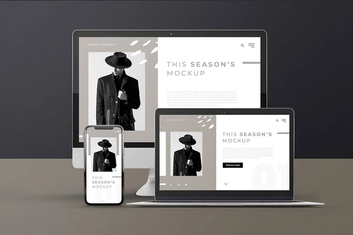 响应式网页设计多设备预览样机PSD模板 Modern Device Mockups插图(4)