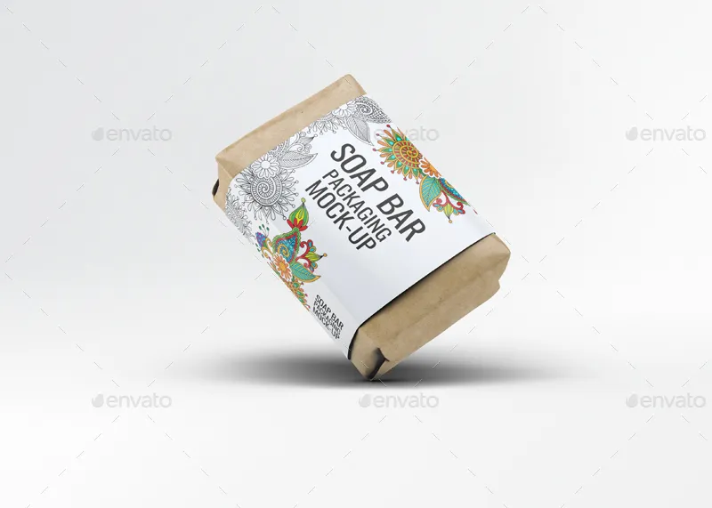 香皂肥皂包装贴纸展示样机 Soap Bar Paper Sleeve Mock-Up插图(10)