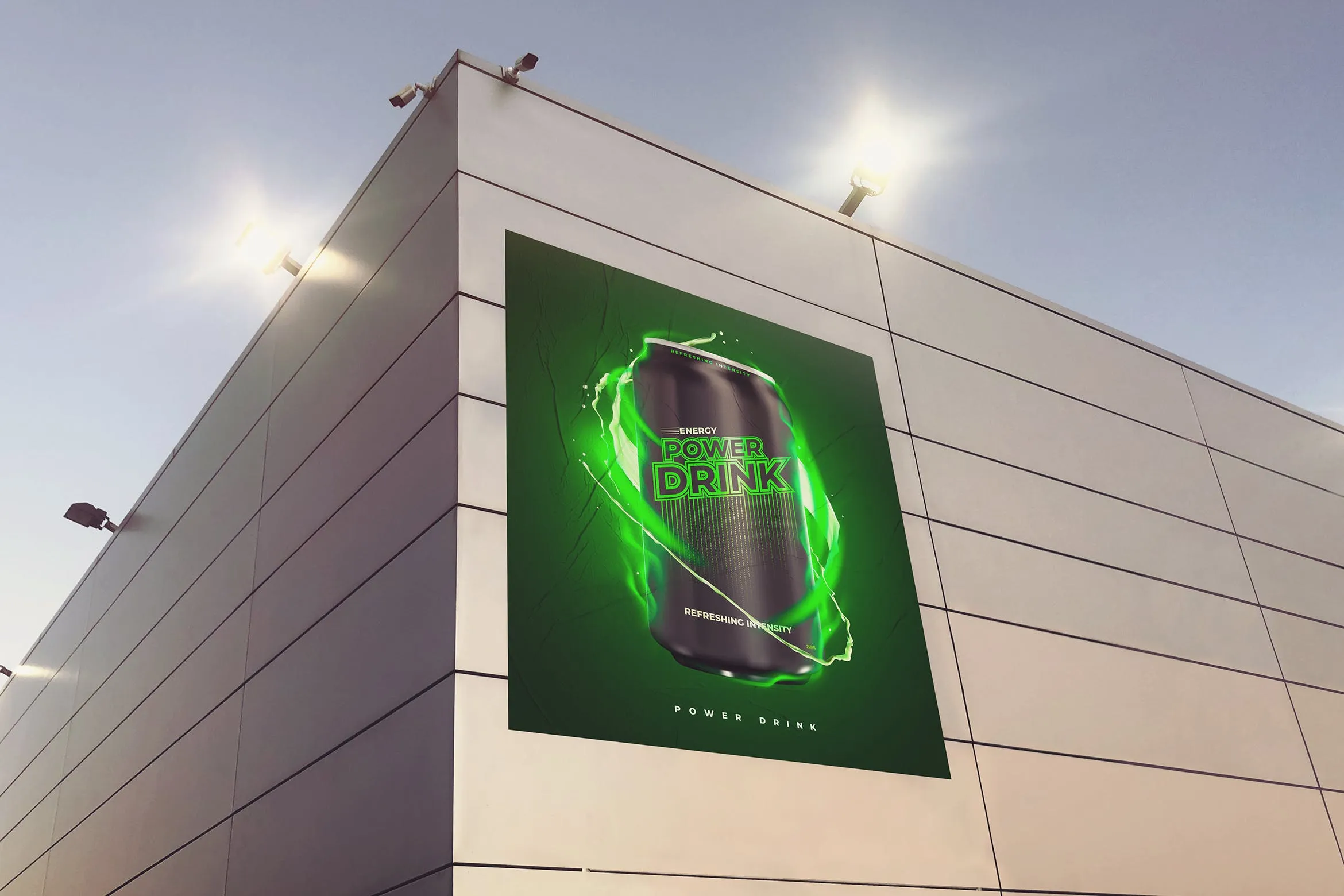 大楼外墙巨幅海报效果图样机像素设计精选模板 Big Poster Mockup