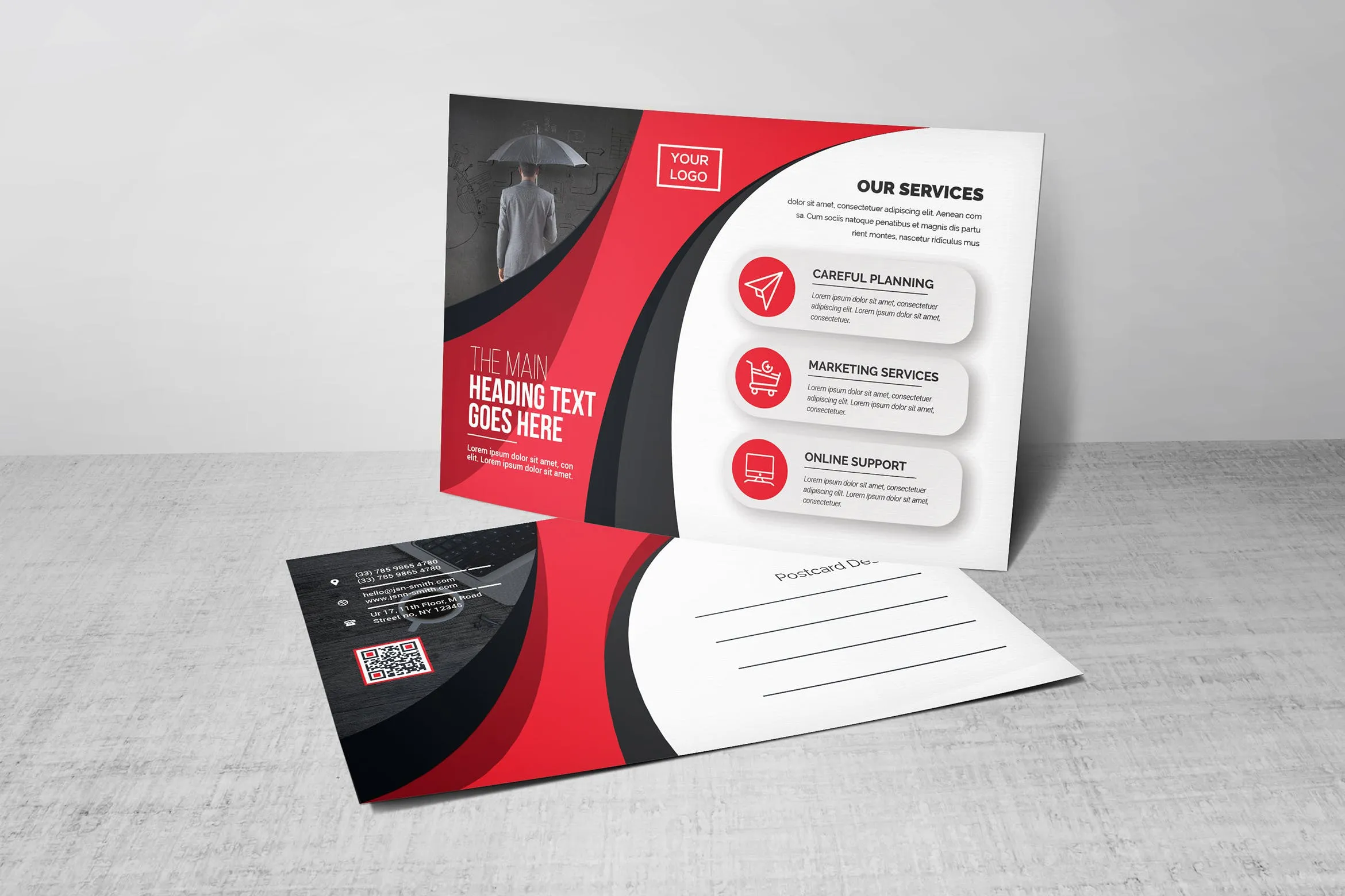 企业品牌宣传明信片设计模板 Postcard插图