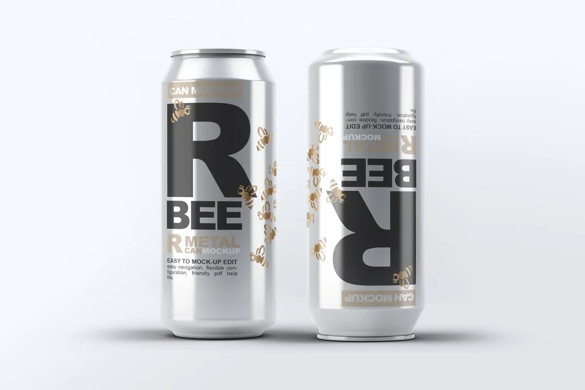 啤酒易拉罐外观包装设计样机模板 Beer Can Mock-Up