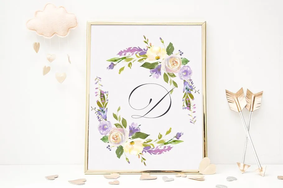 水彩花卉设计素材合集（剪贴画、纹理、纸张等） Bouquets de Mariee Watercolor Set插图(3)