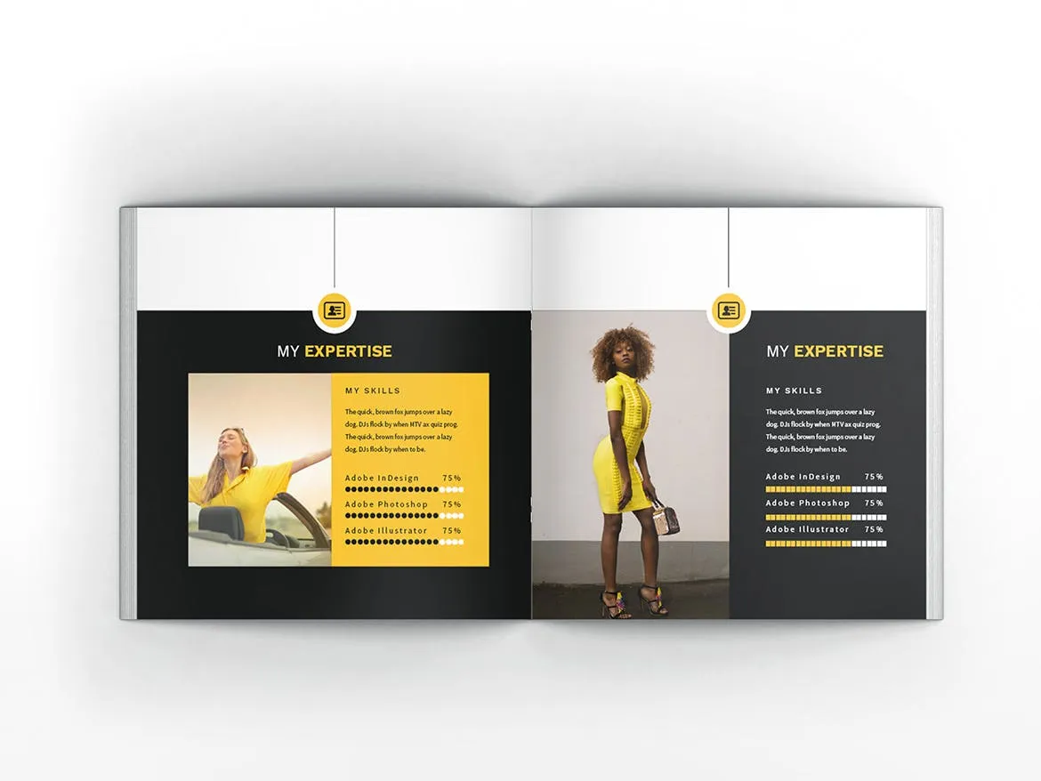 顶尖人才方形个人简历画册设计模板 Atery Resume CV Square Brochure Template插图(7)