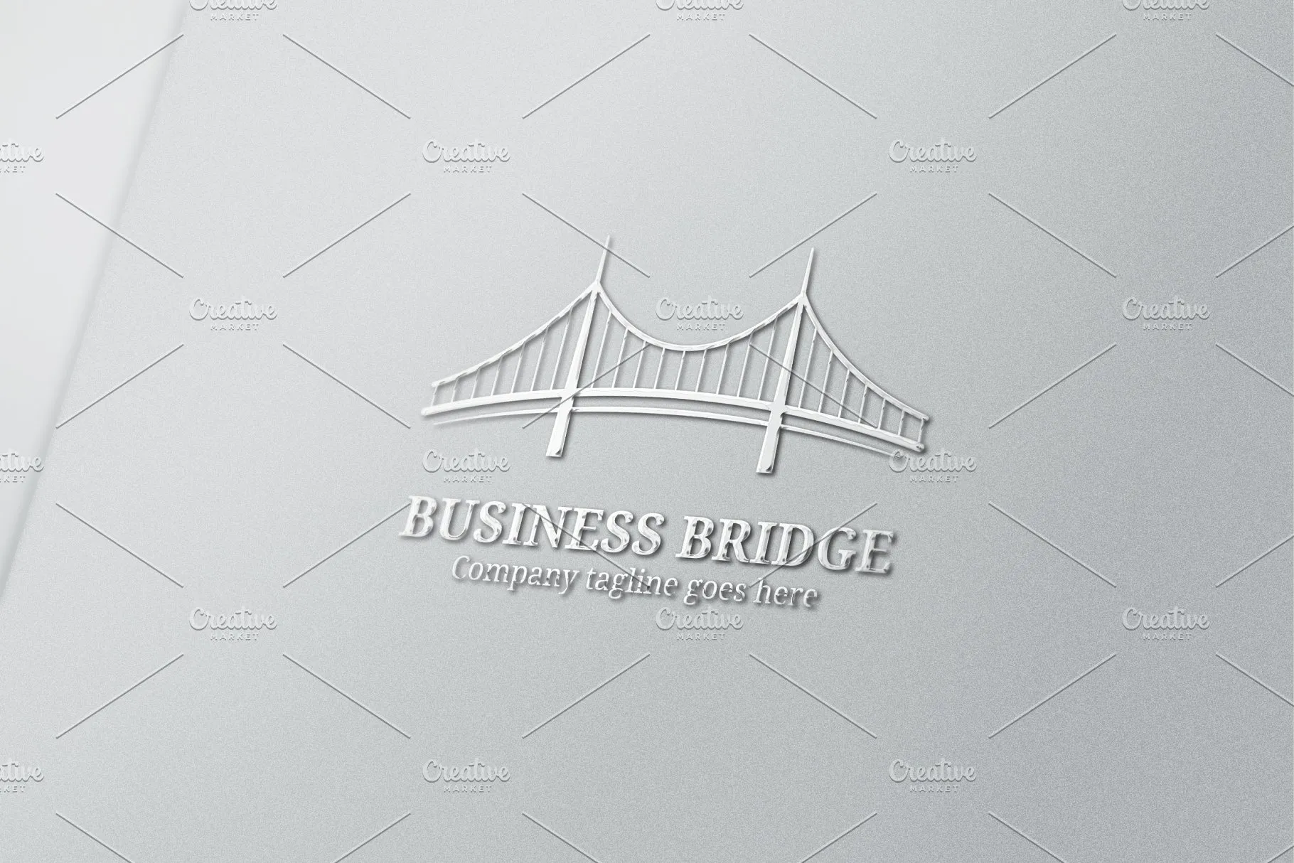 商业桥梁形象图形Logo模板 Business Bridge Logo插图(2)