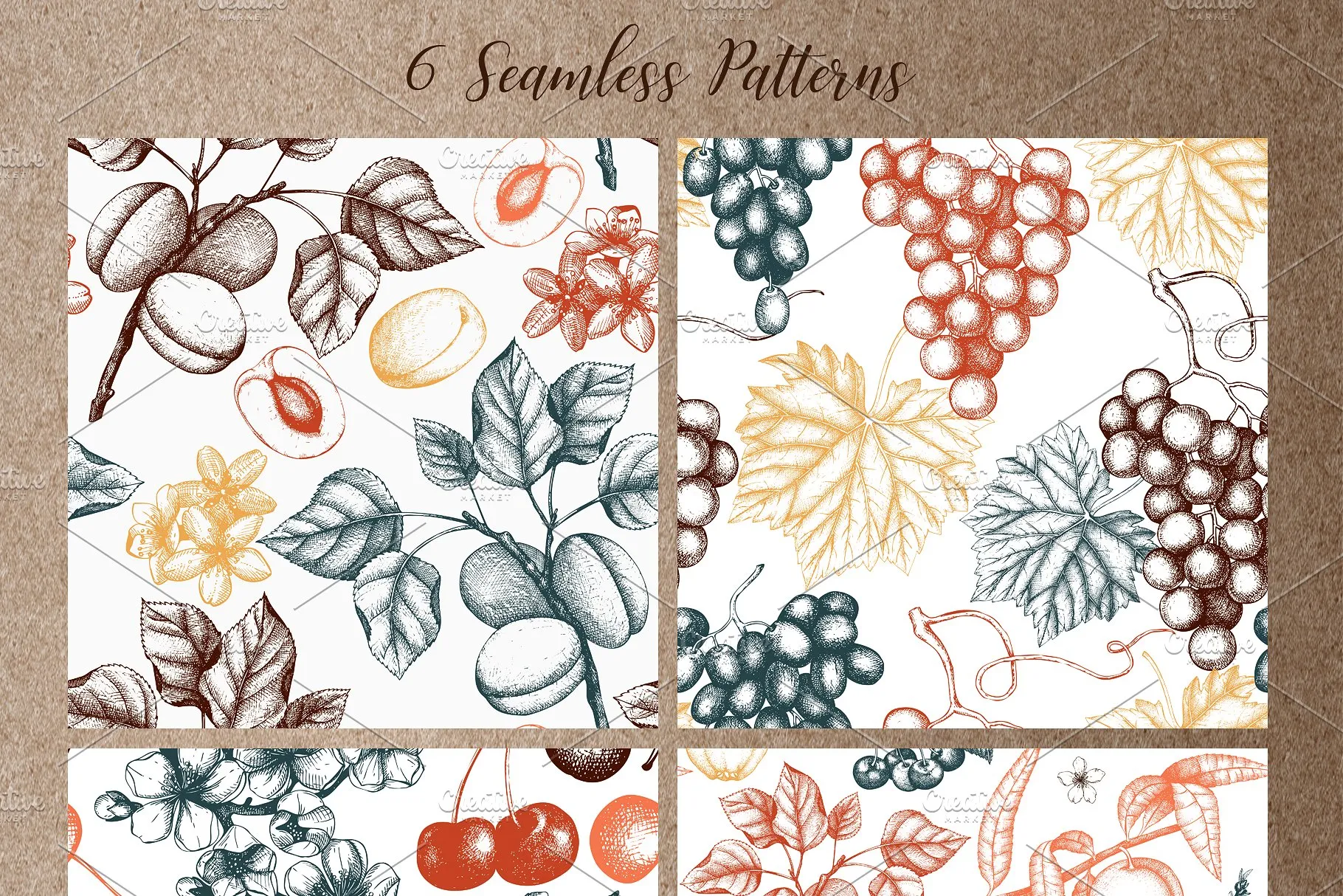 成熟水果矢量插图 Vector Ripe Fruits Illustrations插图(6)