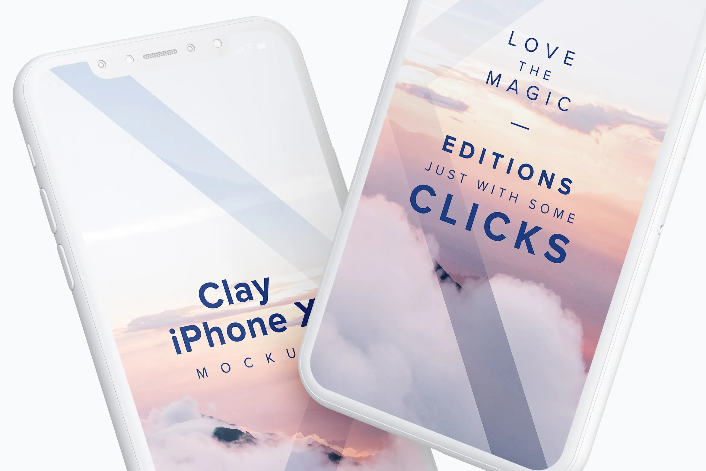 iPhone X手机APP应用界面设计效果图样机05 Clay iPhone X Mockup 05