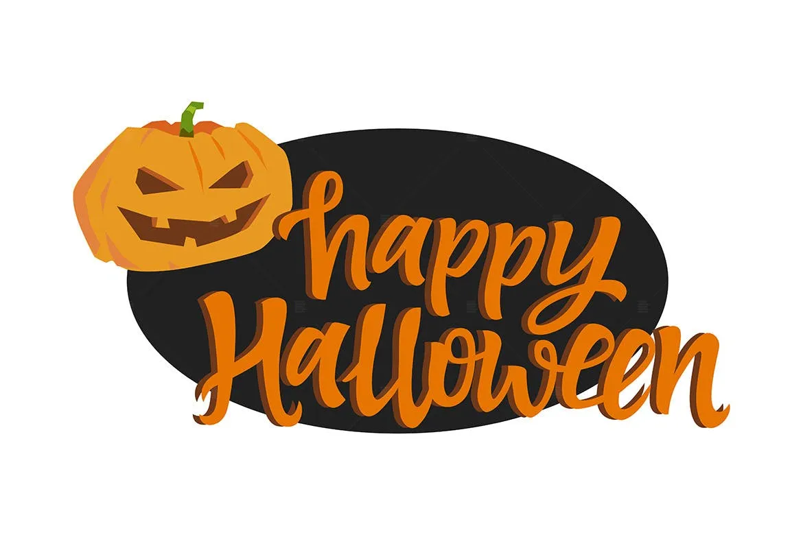 万圣节节日海报彩色矢量插画 Happy Halloween poster#8211; colorful illustration