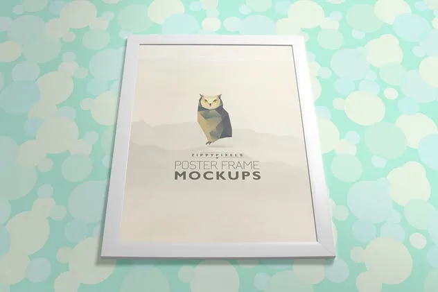 摄影海报艺术品白色画框样机 Poster Frame Mockups插图(2)