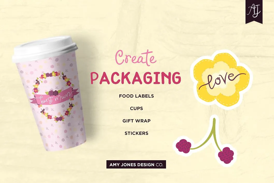 春天母亲节的手绘美工设计元素插图(5)