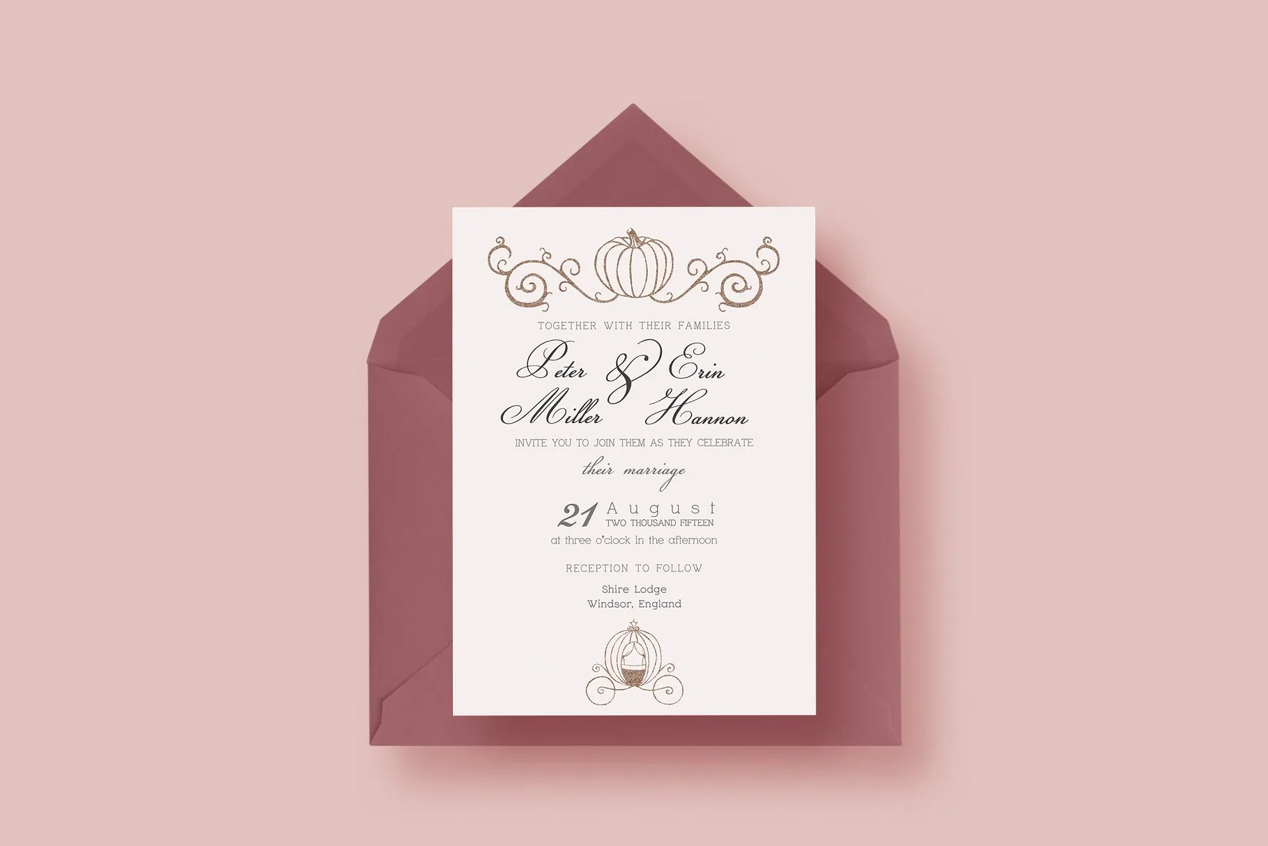 童话故事婚礼邀请函设计模板套装 Fairy Tale Wedding Suite插图(4)