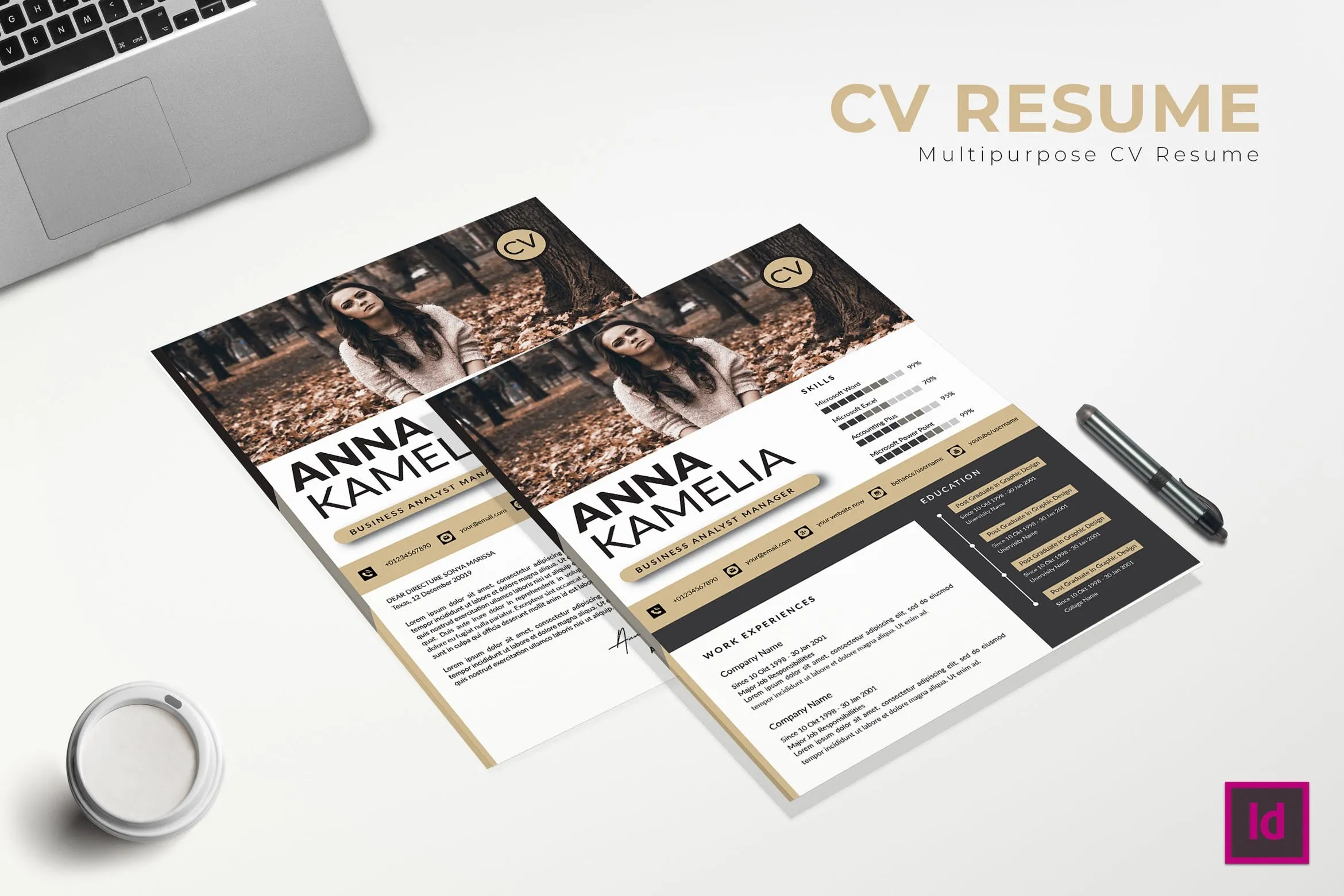 业务分析师个人电子简历模板 Business Analyst CV Resume Template