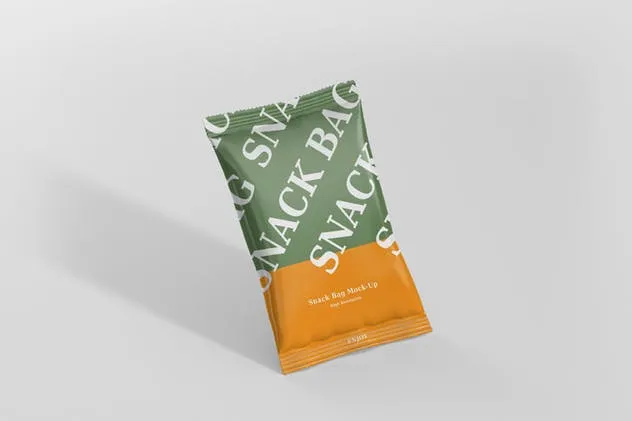 小吃/零食塑料袋包装外观设计样机 Snack Foil Bag Mockup插图(3)