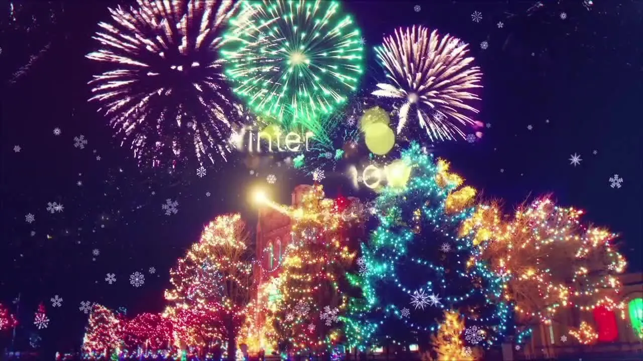 冬季雪花纷飞场景照片展示动画像素设计精选AE模板