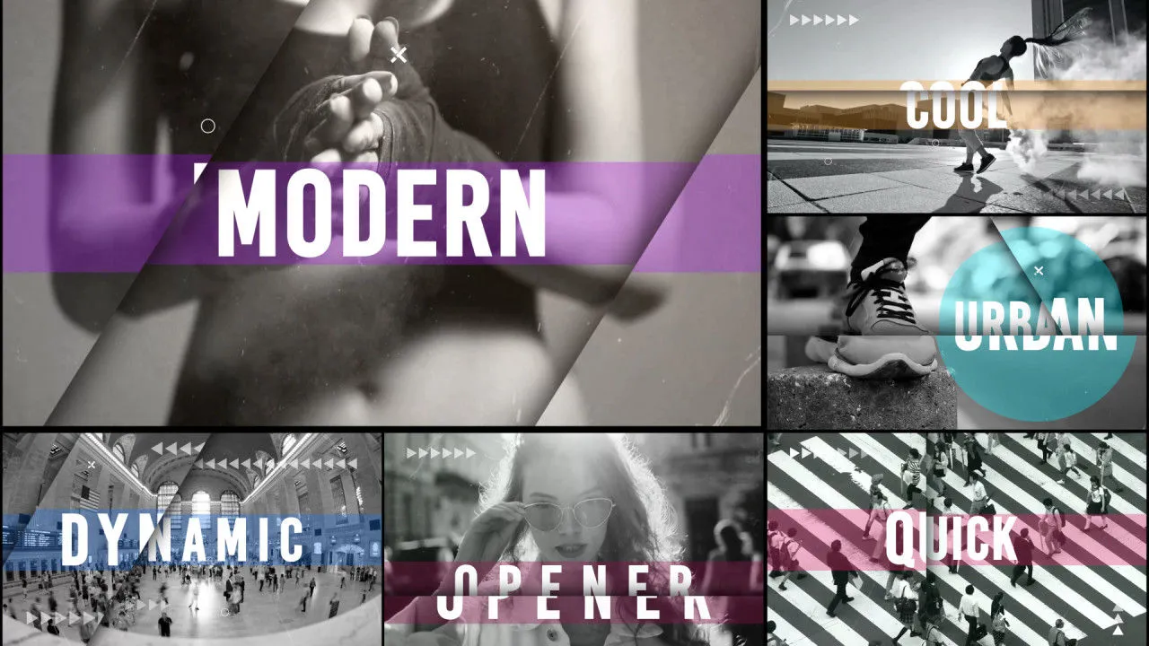 整洁明亮时尚的动态开场白像素设计精选AE模板