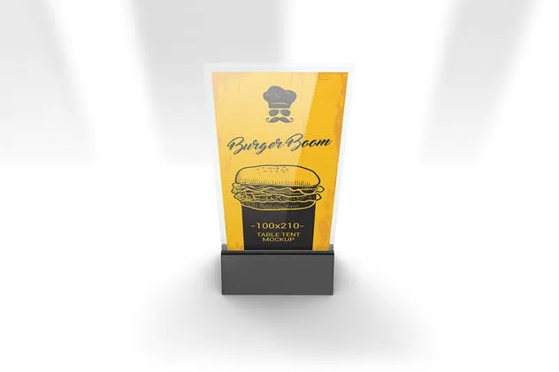 立式DL透明菜单/桌号样机模板 DL Menu Holder Table Tent Mockups插图(3)