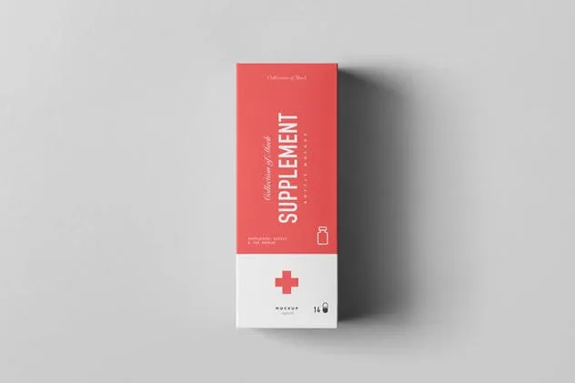 药物保健品瓶子&盒子样机模板v1 Supplement Bottle & Box Mock-up 1插图(9)