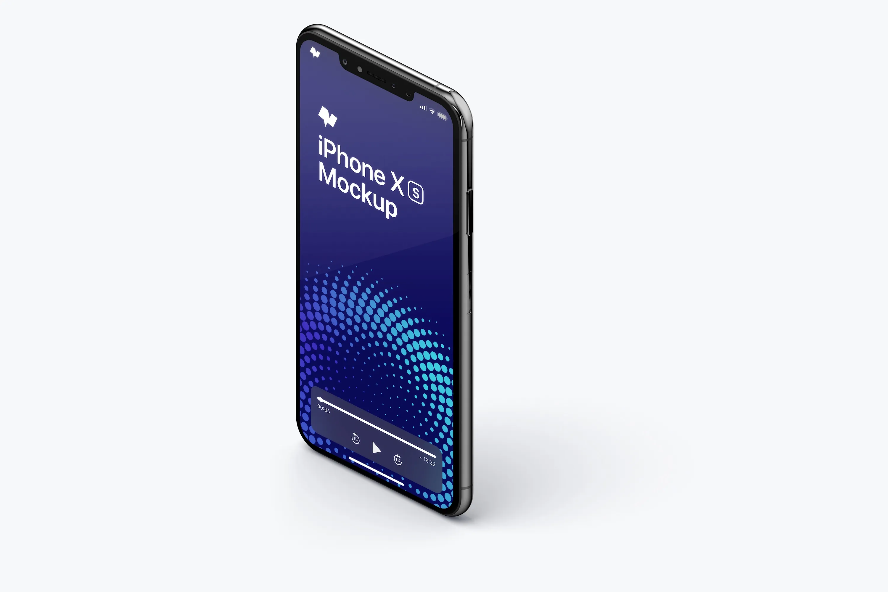 iPhone XS Max手机APP应用UI设计样机左视图样机02 iPhone XS Max Mockup, Isometric Left View 02插图